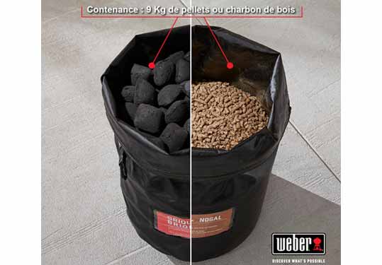 Contenance du sac de stockage de bois Weber