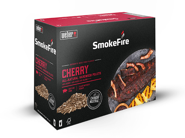 Boîte de pellets de cerisier pour Smokefire Weber