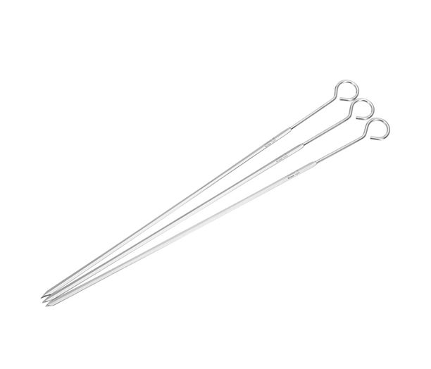 3 piques pour brochettes en inox 37 cm