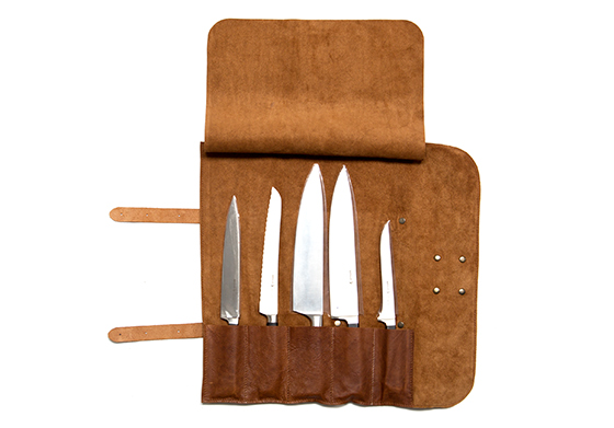 Pochette pour rangement 5 couteaux en cuir Utah - Xapron